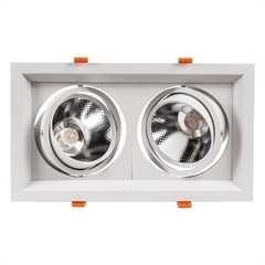 Spot de Embutir em Alumínio Orbital Double com Led Integrado de 20w 3000k Branco - Bronzearte 