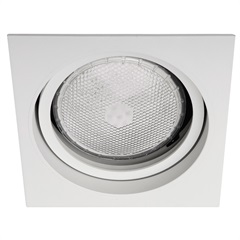 Spot de Embutir Quadrado Basculante Microgranulado 14,5x14,5cm Branco