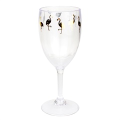 Taça de Vinho em Acrílico Flamingo 400ml Transparente - Casanova
