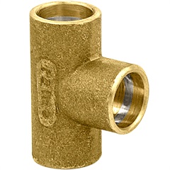 Tê em Latão com Solda 15x15x15mm Dourado