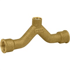 Tê em Latão Duplo com Solda 19,5x22x19,5mm Dourado