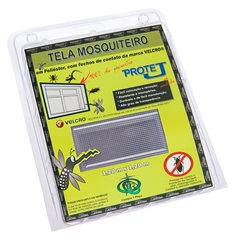 Tela Mosquiteiro com Velcro em Poliéster 1,20x1,20 Metro Cinza