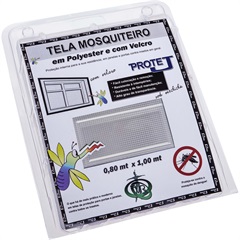 Tela Mosquiteiro em Poliéster Protej com Velcro 80x100cm Branca