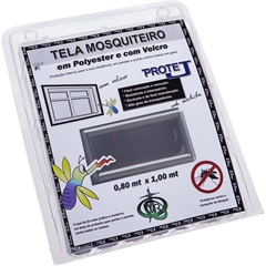 Tela Mosquiteiro em Poliéster Protej com Velcro 80x100cm Cinza - VR