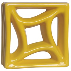 Tijolo Vazado Esmaltado Cobogó Estrela 18,5x18,5x8cm Amarelo - Martins