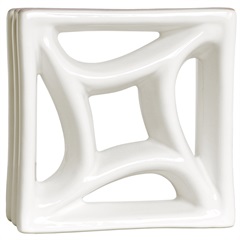 Tijolo Vazado Esmaltado Cobogó Estrela 18,5x18,5x8cm Branco - Martins