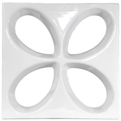 Tijolo Vazado Esmaltado Cobogó Safira 30x30x7,5cm Branco - Martins