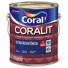 Tinta Esmalte Sintético Coralit Ultra Resistência Fosco 3,6 Litros Preto