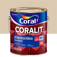 Tinta Esmalte Sintético Premium Brilhante Coralit Tradicional Areia 3,6 Litros