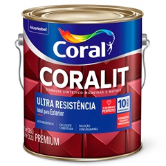 Tinta Esmalte Sintético Premium Brilhante Coralit Tradicional Branco 3,6 Litros