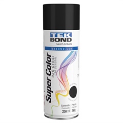 Tinta Spray Super Color Uso Geral Preto Brilhante 350ml/250g - Tekbond