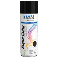 Tinta Spray Super Color Uso Geral Preto Fosco 350ml/250g - Tekbond