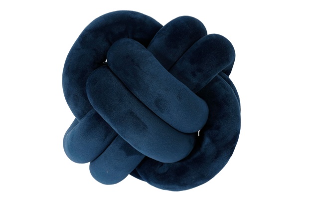 Almofada em Poliéster Nó Escandinavo 20cm Azul Marinho - Casanova