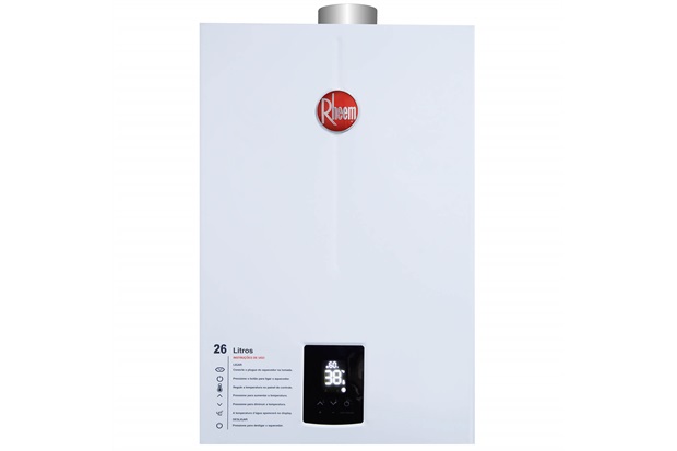 Aquecedor de Água a Gás Gn Digital Prestige 26 Litros Bivolt Branco - Rheem