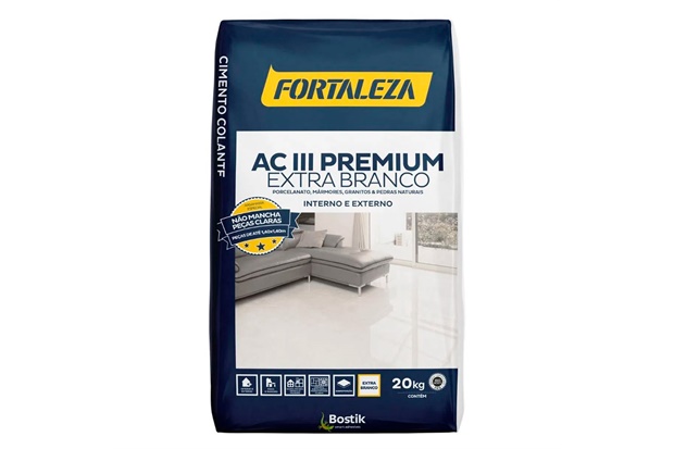 Argamassa Aciii Premium Extra Branco 20kg - Fortaleza 