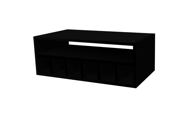 Armário Aéreo em Mdf para Geladeira Fit 29,7x80cm Preto - Bumi Móveis