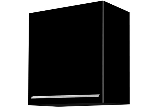 Armário Aéreo Fit Lado Esquerdo com Porta em Mdf 60x60x31,8cm Preto - Bumi Móveis