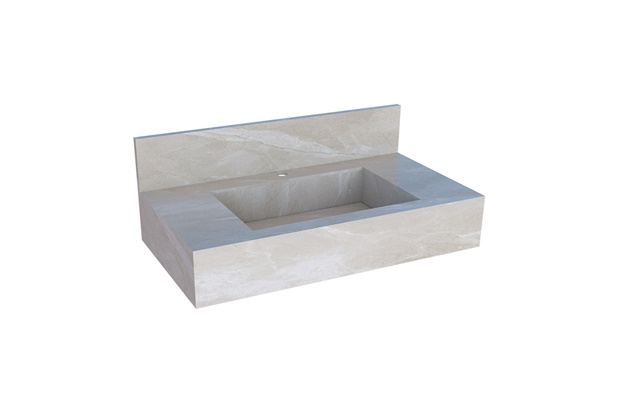 Bancada para Banheiro em Porcelanato Bergamo 20x80cm Bege - Cozimax