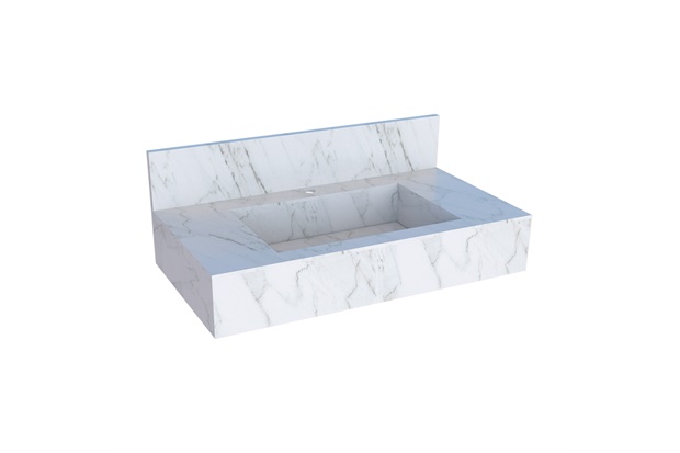 Bancada para Banheiro em Porcelanato Bergamo 20x80cm Branca - Cozimax