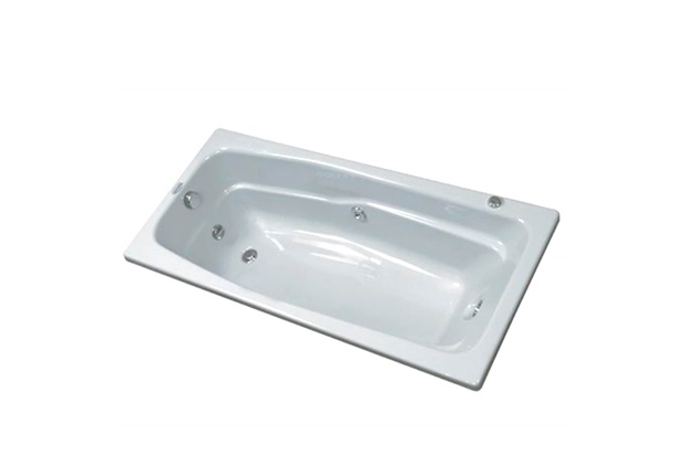 Banheira Retangular sem Aquecedor 3 Jatos Acrilbath 155x80cm Branca - Ouro Fino