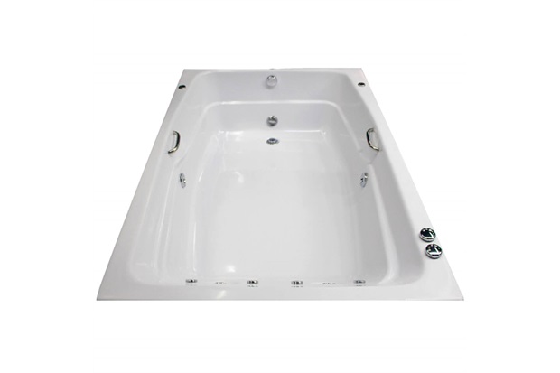 Banheira Retangular sem Aquecedor 8 Jatos Acrilbath Premium 155x115cm Branca - Ouro Fino