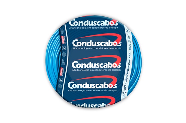 Cabo Flexível Condusflex 1,5mm 450/750v 70° C Nbr 247 Nm 02 com 100 Metros Azul Claro - Conduscabos