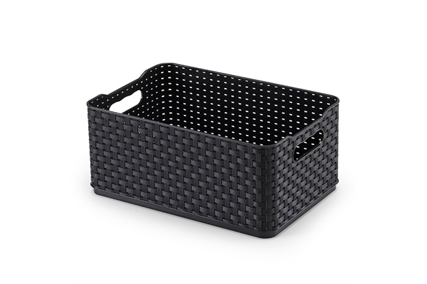 Caixa Organizadora em Rattan Nº3 Preto 4.5 Litros Preto - Arthi 