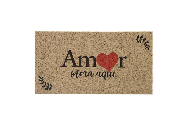 Capacho Vinil Amor Mora Aqui 40x75cm - Kapazi