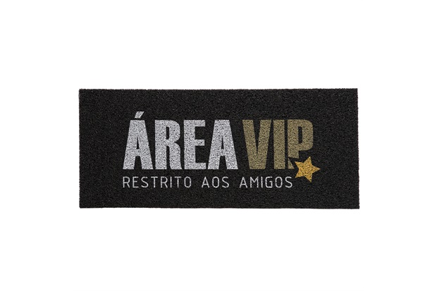 Capacho Vinil Long 2.0 Área Vip 30x70cm Preto - Kapazi