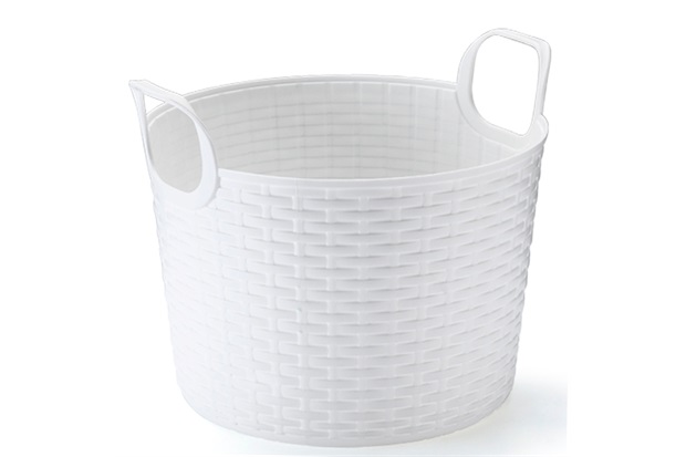 Cesto Porta Trecos Bamboo 3 Litros Branco - Arthi 