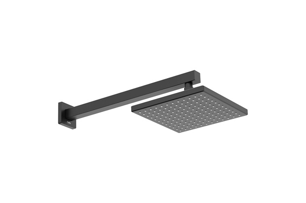 Chuveiro com Braço de Parede Redondo Basic 150mm Preto Matte - Celite 