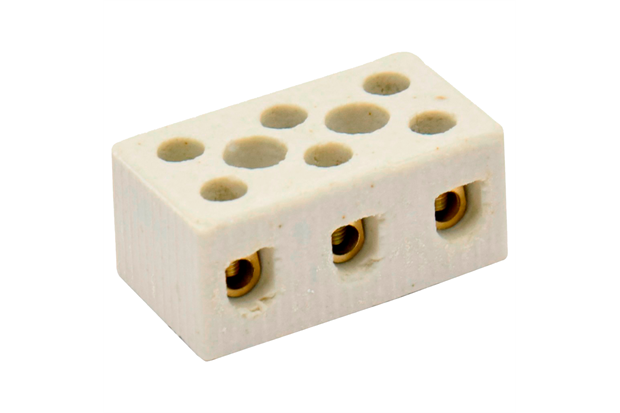 Conector de Porcelana Tri 10mm 1peça Branco - Metropac