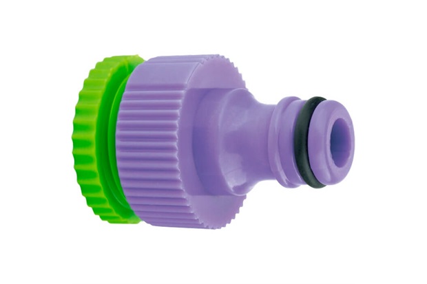 Conector Fêmea para Mangueira 1/2'' para 3/4'' com Bucha E Rosca Interna Verde E Roxo - Palisad