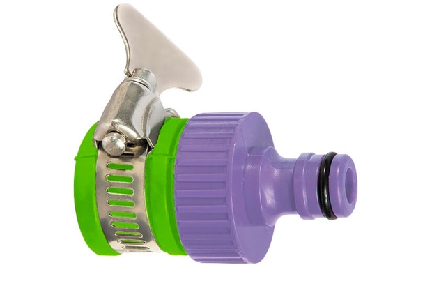 Conector Fêmea para Mangueira 3/4'' com Bucha, Rosca Interna E Abraçadeira Verde E Roxo - Palisad