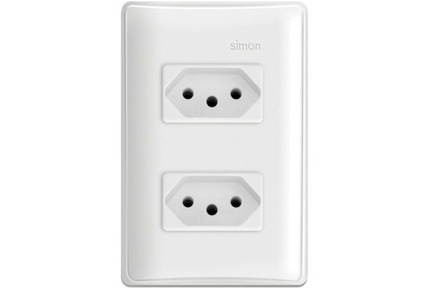 Conjunto 2 Tomadas 2 Polos + Terra Separadas 20a 250v Simon 19 Branco - Simon