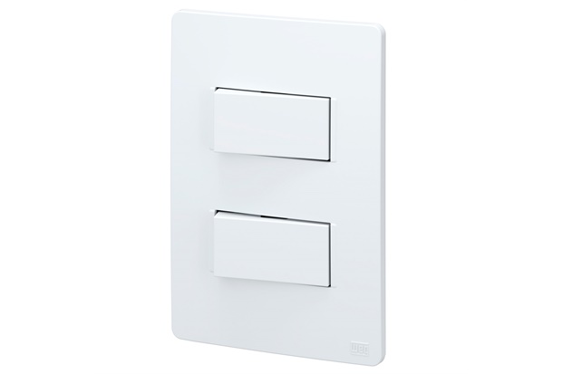 Conjunto de 2 Interruptores Simples 10a 250v com Placa 4x2 Essata Branco - WEG