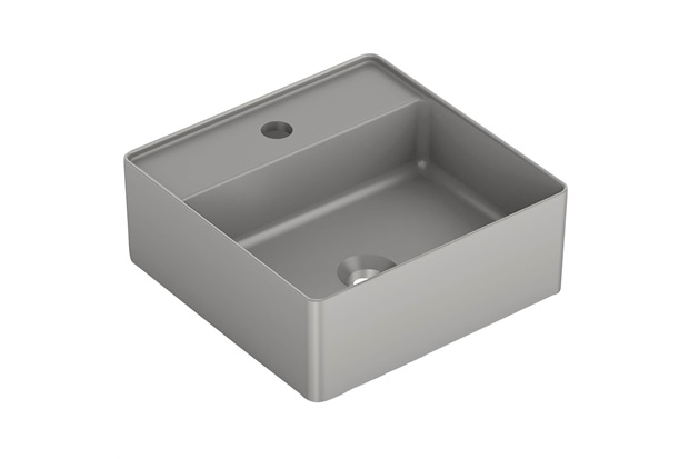 Cuba de Apoio Quadrada com Mesa Platinum 35x35cm Cinza Matte - Incepa   