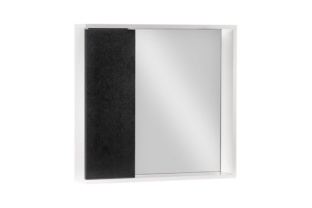 Espelheira em Mdf Potenza 58x60cm Branco E Preto - Venturi