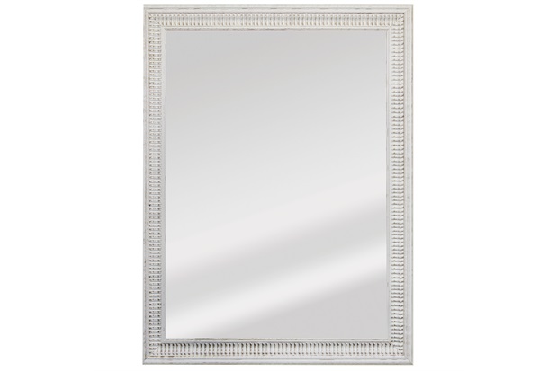 Espelho Retangular Moldura de Madeira Cartagena Branco Provençal 82x62cm - Espelhos Leão