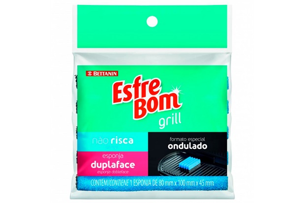 Esponja Ondulada Esfrebom Grill Azul E Cinza - Bettanin