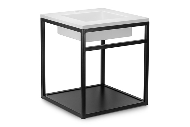 Gabinete para Banheiro com Cuba Iron Lier 45x45cm Branco Fosco - Venturi