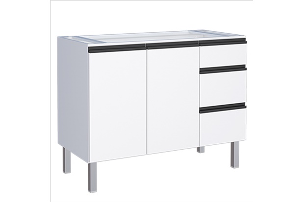 Gabinete para Cozinha em Aço Gaia 73x115,5cm Branco - Cozimax