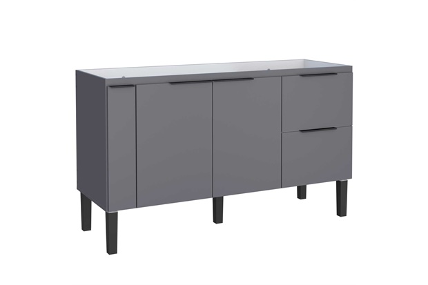 Gabinete para Cozinha em Madeira Cisne 85x144cm Cinza - Cozimax