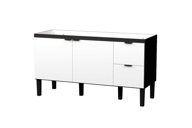 Gabinete para Cozinha em Madeira Colibri 78,7x144cm Preto E Branco - Cozimax