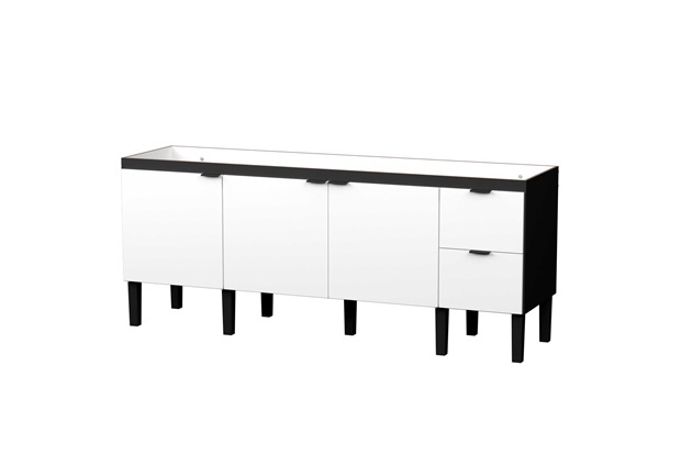 Gabinete para Cozinha em Madeira Colibri 78,7x194cm Preto E Branco - Cozimax