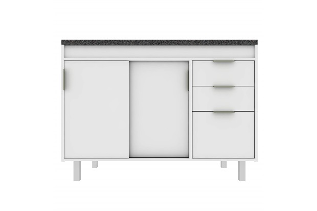 Gabinete para Cozinha em Mdf Barcelona 114cm Branco - Darabas Agardi