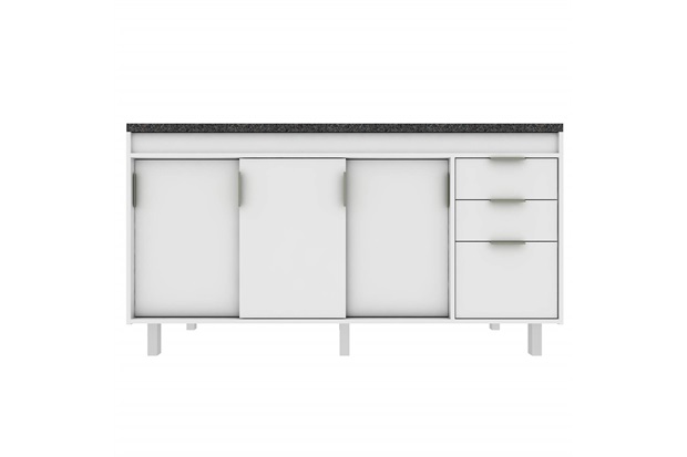 Gabinete para Cozinha em Mdf Barcelona 154cm Branco - Darabas Agardi