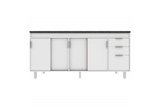 Gabinete para Cozinha em Mdf Barcelona 194cm Branco - Darabas Agardi