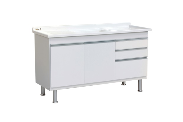 Gabinete para Cozinha em Mdf Ferrara 150x70cm Branco - Corso