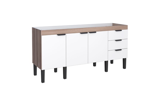 Gabinete para Cozinha em Mdf Flamingo 86x174cm Branco E Tamarindo - Cozimax